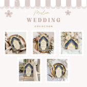 Royal Blue Gold Islamic Wedding Dankeskarte