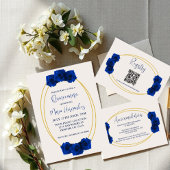 Royal Blue und Gold Geometric Quinceñera Poster