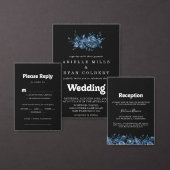 Königliche Marine Blaue Florale Hochzeit Save The Date (Personalisiere diese Kollektion eines unabhängigen Creators.)
