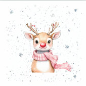Pink Rudolph Reindeer Weihnachtskarte Feiertagspostkarte