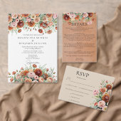 Rust Orange Sage Green Creme Blume Hochzeit im Her Einladung (Personalisiere diese Kollektion eines unabhängigen Creators.)