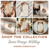 Rust Terracotta Blume Burnt Orange Hochzeit im Her All In One Einladung