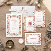 Rust Vintage Botanische Florale Hochzeitsprogramm Fächer