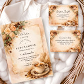 Rustic A Baby Is Brewing Coffee Baby Shower Einladung