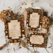 Rustic Acorn Woodland Wedding Einladung