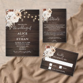 Budget Boho Rustikale neutrale Blume Hochzeitsfeie Flyer (Personalisiere diese Kollektion eines unabhängigen Creators.)