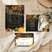 Budget rustikale Fall QR-Code UAWG Hochzeit Einlad Flyer
