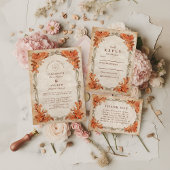 Rustic Autumn Floral Wedding Einladung
