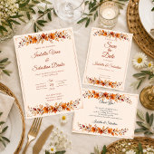 Rustikale Herbstblätter-Hochzeit RSVP Karte