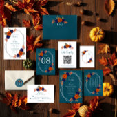 Rustikale Herbst-Orangenblauer Blumenhochzeit Pappteller