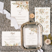 Rustikale Rose im Herbst Botanisches Skript RSVP Karte