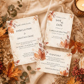 Boho-Herbsthochzeit Save The Date