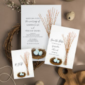 Rustic Bird Nest, Eggs, Pussy Willows Wedding Menu