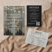 Rustikaler Schwarzwald mit QR-Code Hochzeit Einladung (Personalisiere diese Kollektion eines unabhängigen Creators.)