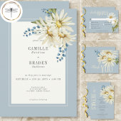 Rustikales Blue & White Daisies Wedding Save The Date