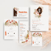 Rustikale Boho Pampas Grass Wedding Save The Date