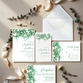 Rustikale Botanische Blätter Hochzeit Rechteckiger Pappuntersetzer