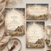Ländliche himmlische Hochzeit Save The Date