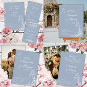 Rustikale Chic Hand Drawn Couple Dusty Blue Weddin Acryleinladungen