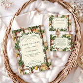 Rustic Citrus Strawberry Baby Shower Einladung