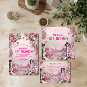 Rustic Cowboy Rodeo 1st Birthday Design Dankeskarte