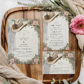 Rustic Cowgirl Hat Lace Wedding Save The Date