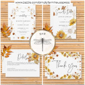 Rustikale Delikatesse Fall Blumenkranz Empfang Begleitkarte