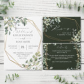 Eukalyptus- und Goldrahmen-Hochzeit - grün Einladung (Personalisiere diese Kollektion eines unabhängigen Creators.)