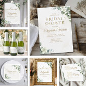 Rustic Eucalyptus Greenery Elegant Bridal Shower Einladung