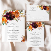Burnt Orange Burgundy Hochzeit im Herbst Program