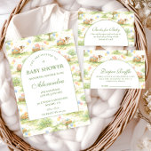 Rustic Farm Animals Pastel Baby Shower Einladung