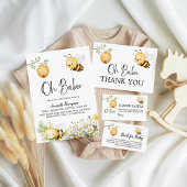 Rustic Floral Oh Babee Honey Bee Baby Shower Acryleinladungen