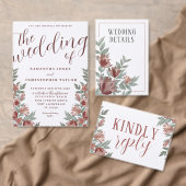 Rustic Terracotta Floral Wedding Sign Poster (Personalisiere diese Kollektion eines unabhängigen Creators.)