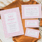 Pink Gingham Karo Rustic Girls Baby Showroom Rechteckiger Pappuntersetzer