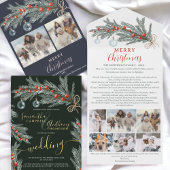 Jahr Überprüfung Kiefernrot Frohe Weihnachten 6 Fo All In One Einladung