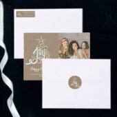 Rustikale Hand Letter Joy Kraft Holiday Sticker