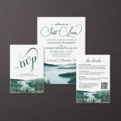 Rustic Lake Tahoe Watercolor Landscape Wedding Programm (Personalisiere diese Kollektion eines unabhängigen Creators.)