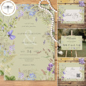 Rustikale Lavendel & Wildblumen RSVP Karte