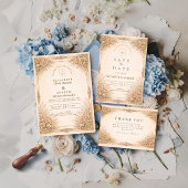 Rustikale Luxus-Botanische Florale Hochzeit Save The Date