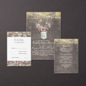 Rustic Mauve Gold Floral Mason Jar Wedding Program Programm (Personalisiere diese Kollektion eines unabhängigen Creators.)