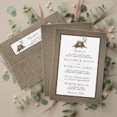 Country Rustic Monogram Tree & Burlap Wedding Weinetikett (Personalisieren Sie die Kollektion dieses unabhängigen Creators. Test)