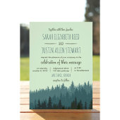 Rustikale Hochzeit in blau-grün Einladung