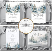 Rustikale Winterlandschaft Wasserfarbenprägung Dankeskarte