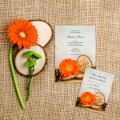 Rustikale Orange Daisy Woodland Engagement Party Einladung