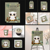 Rustikale Owl Woodland Forest Baby Dusche Begleitkarte