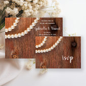 Rustikale Pearls Country-Hochzeit retten Datum Magneteinladung