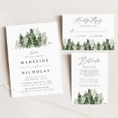 Rustikale Pine Forest Wedding RSVP Card