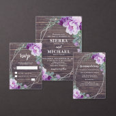 Website für rustikale Hochzeiten und Lila Blumenzw Begleitkarte (Personalisiere diese Kollektion eines unabhängigen Creators.)