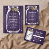Rustikale Lila Mason Jar Wood Hochzeit im Herbst Save The Date (Personalisiere diese Kollektion eines unabhängigen Creators.)