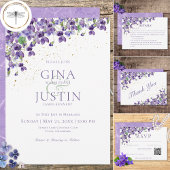 Wasserfarben-Violetten-Hochzeit Save The Date